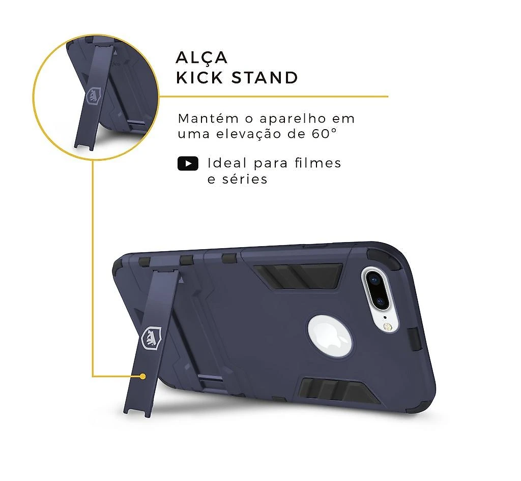 Kit Capa Armor e Película de Vidro Dupla para Iphone 7 Plus - Gorila Shield