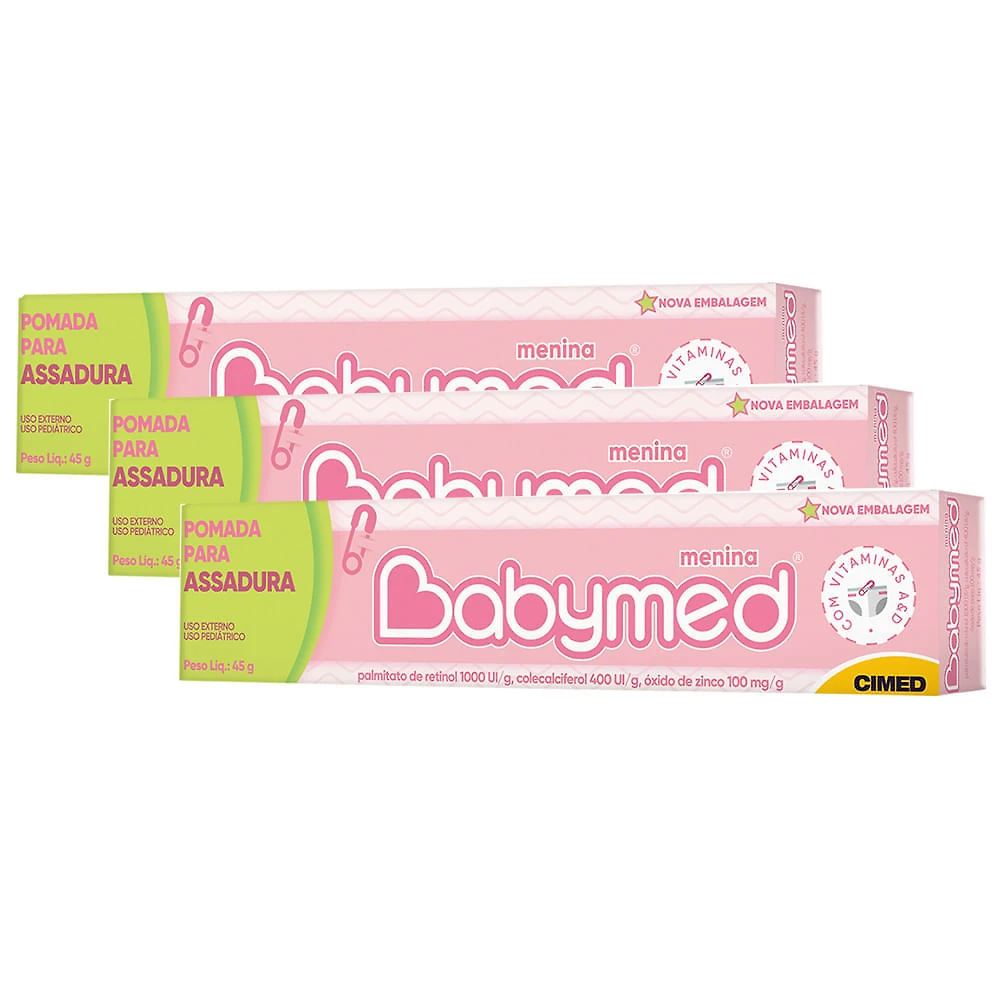 Babymed Menina Pomada Contra Assadura com 45g | Kit com três unidades