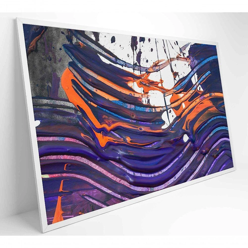 Quadro Pintura Roxo 120x80 Cm Vidro Impresso