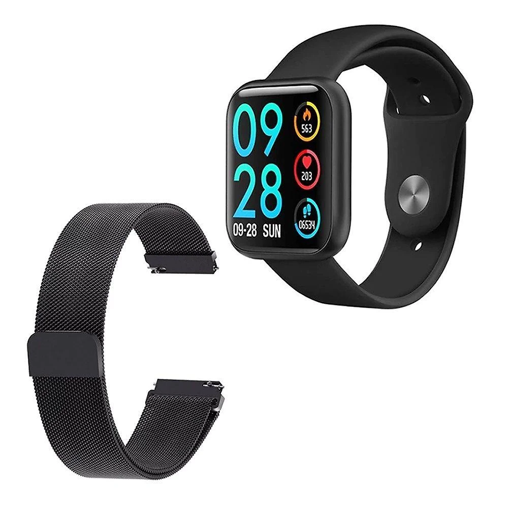 Relógio Smartwatch P80 Touch Screen Monitor Cardíaco Pressão Arterial Sono Passos Android Ios - Preto