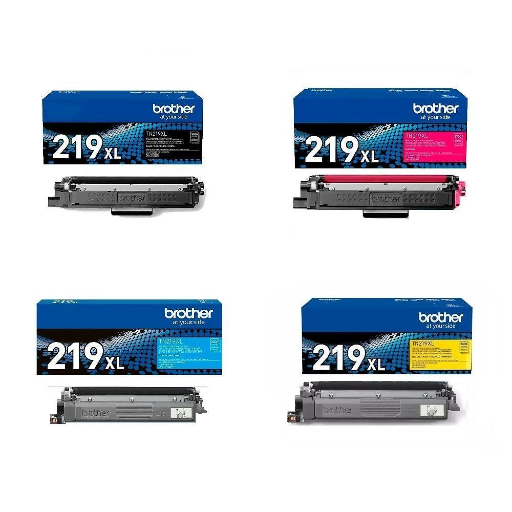 Kit Toner 4 Cores TN219XL Brother Original para DCP-L3560CDW HL-L3240CDW com 3.000 Páginas