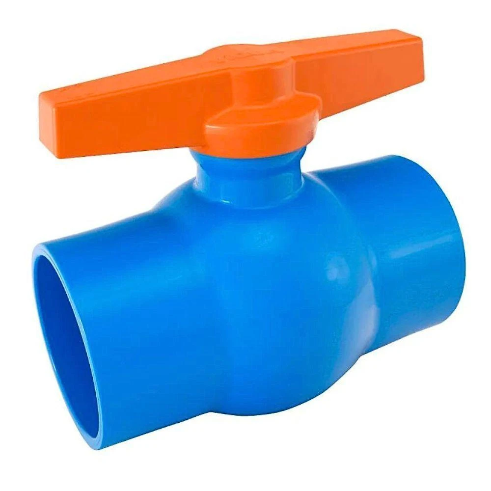 Registro De Esfera 35mm (11-2" Pol) Pvc Irrigacao Soldavel Azul Viqua