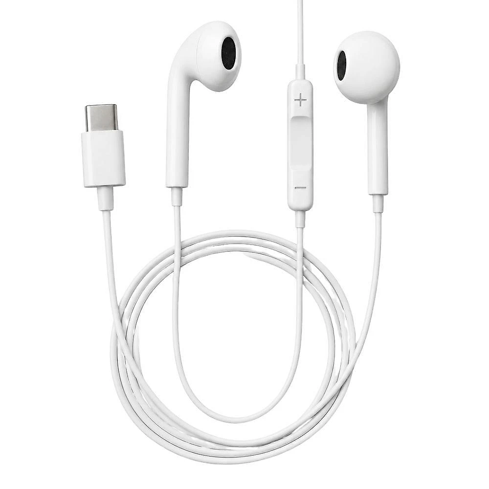 Fone de Ouvido com Fio Usb-C MDM Classic Ergonômico com Microfone Embutido Branco