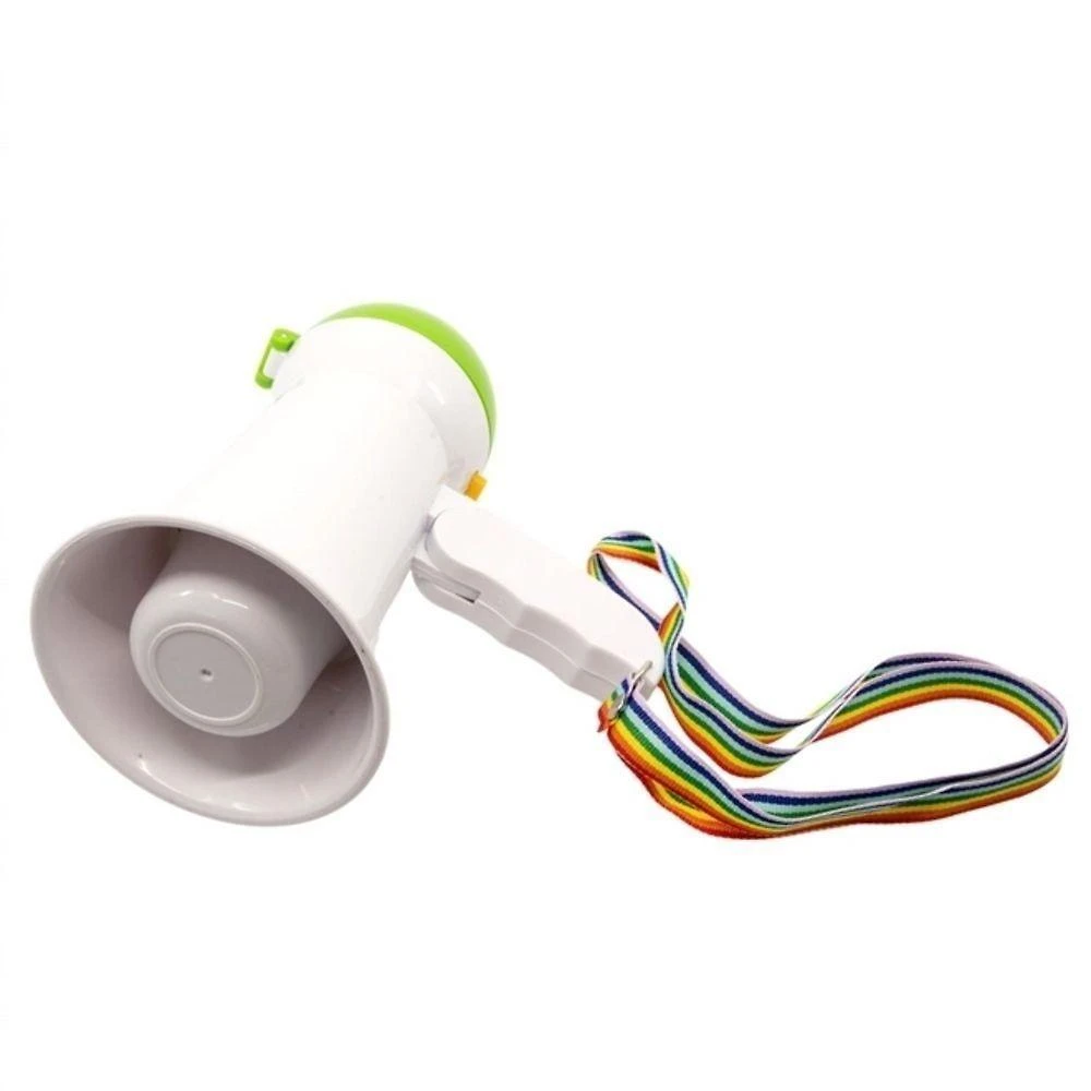 Megafone Amplificador Portatil Mini Gravador De Mao Ajuste Sirene Musical Dobravel A Pilha Profissional