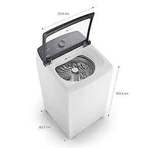 Lavadora de Roupas Brastemp BWF14AB 14kg Smart Sensor Ciclo Tira Mancha Cesto Inox Branca 110V