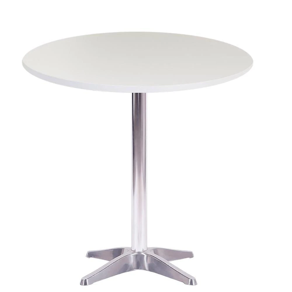 Mesa Delta 76,50 Cm (altura) Com Tampo Em Mdp Redonda 80 Cm Branco