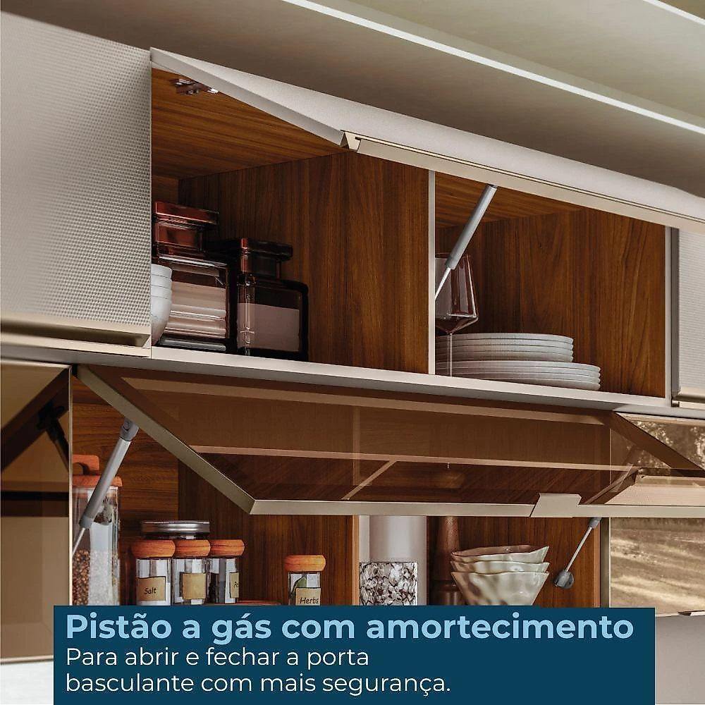 Armario Aereo Basculante 1p 80 Cm Mdf Proenca Nogueira Nude Prime Demartez Nogueira Nude Prime