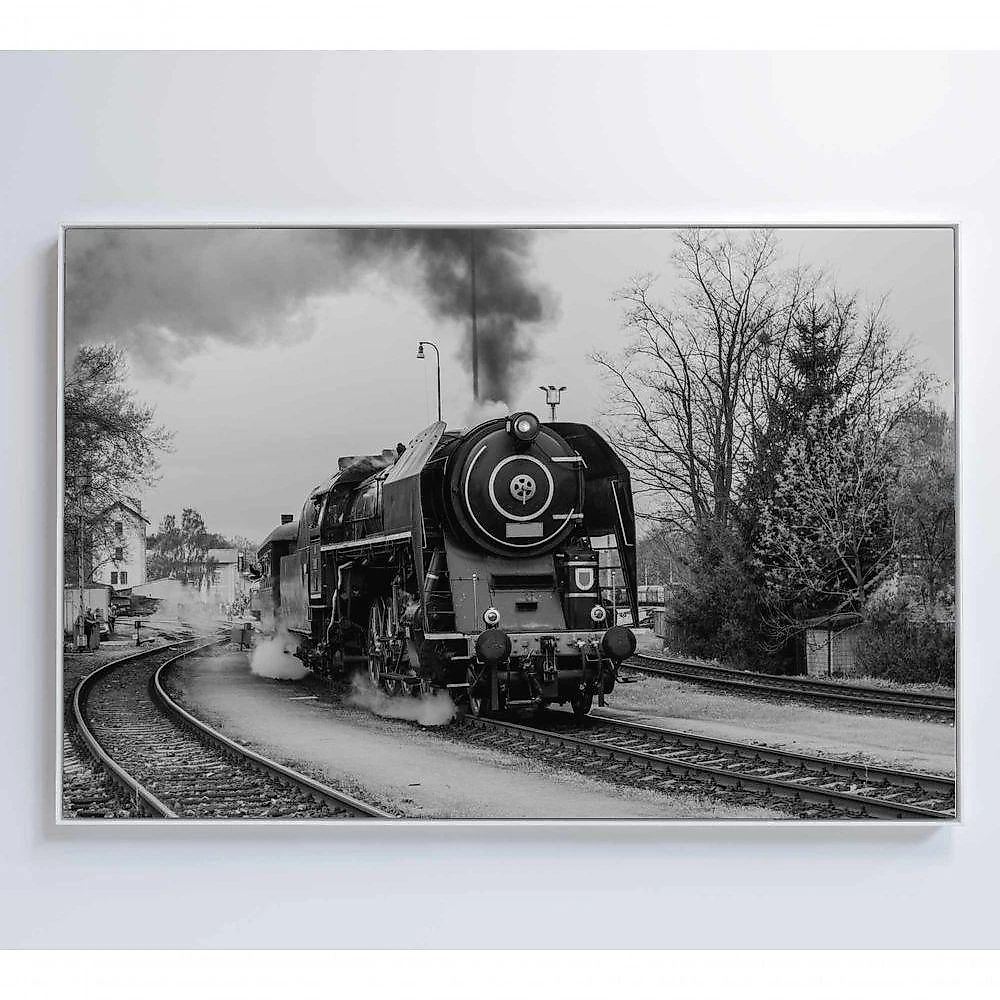 Quadro Trem Preto E Branco 2 120x80 Cm Adesivo Fotográfico