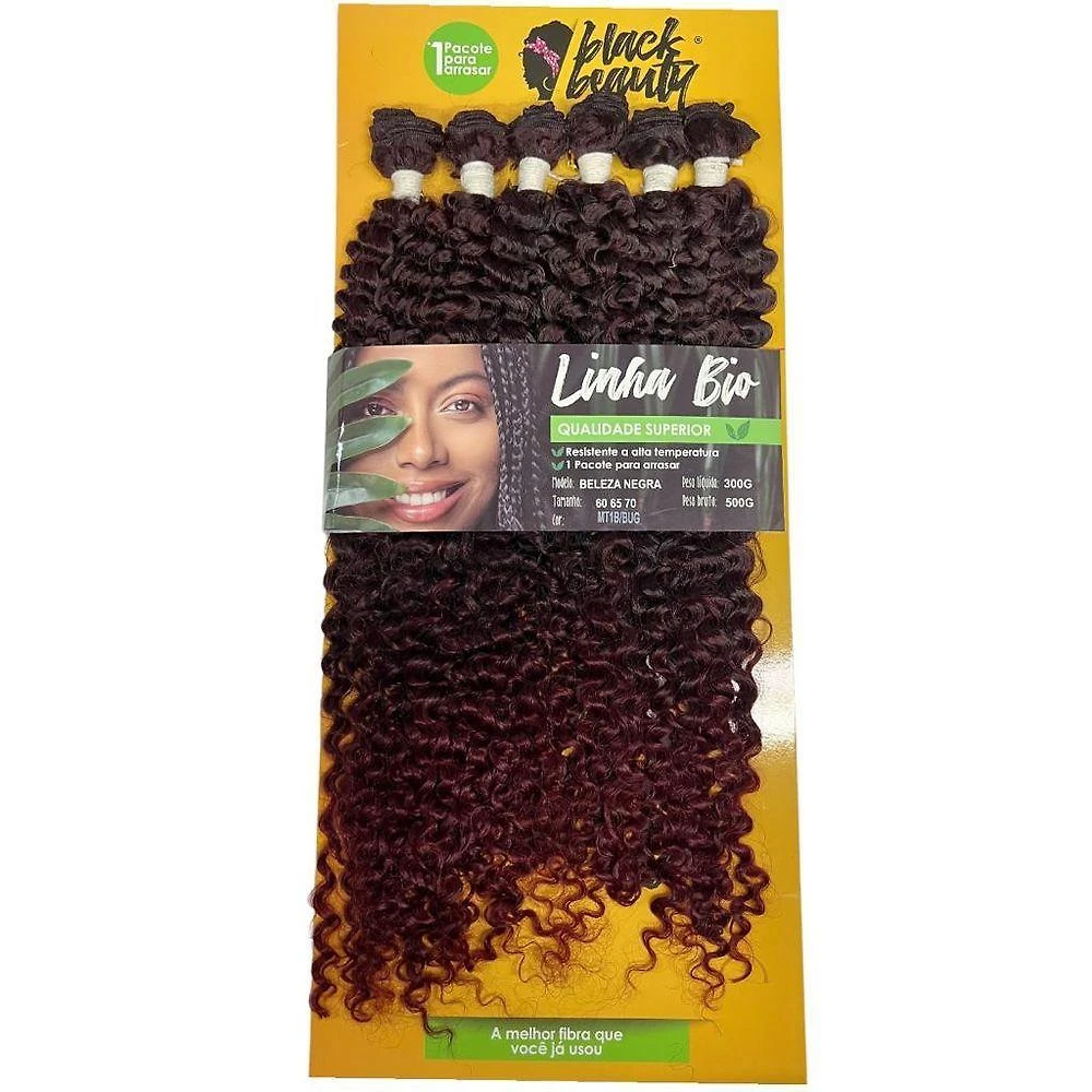 Cabelo Cacheado Sintético Beleza Negra Black Beauty Linha Bio 300G 70CM Resistente a Alta