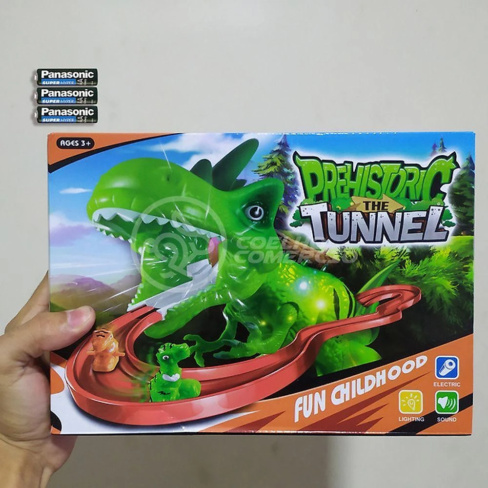 Brinquedo Pista Elevador Com Som E Luz Dinossauro Verde