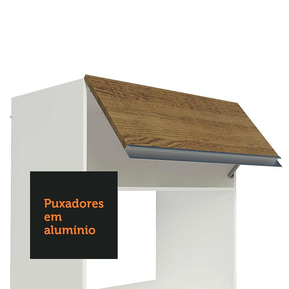 Armário de cozinha completa 100% mdf 300cm frentes smart madesa 02 branco