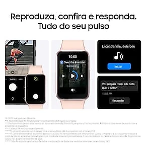 Samsung Galaxy Fit3 Rose Display de 1.6" AMOLED colorido, Bluetooth, Design Premium em Alumínio, Mais De 100 Exercícios e Resistente à Água e Poeira
