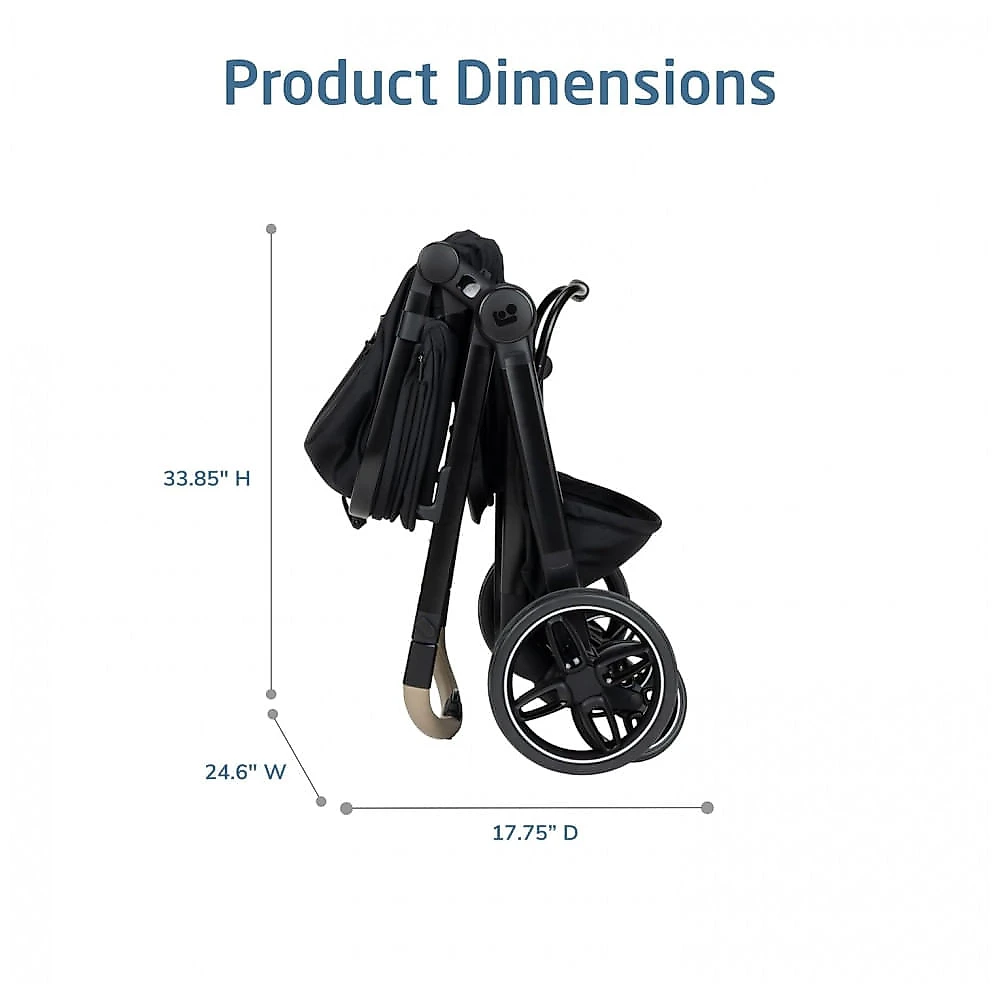 Sistema de Passeio Maxi-Cosi Zelia Pro 5-em-1 com Bebê Conforto Mico Pro Preto Caviar Cáspio