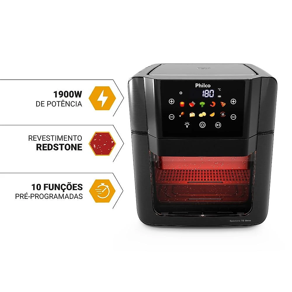 Air Fryer Philco 15 Litros PAF15C, Preta - 220 Volts