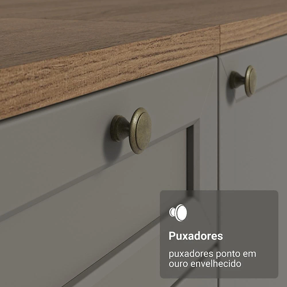 Balcão De Cozinha 40 Cm 1 Porta Rustic/cinza Vik Madesa Rustic/cinza