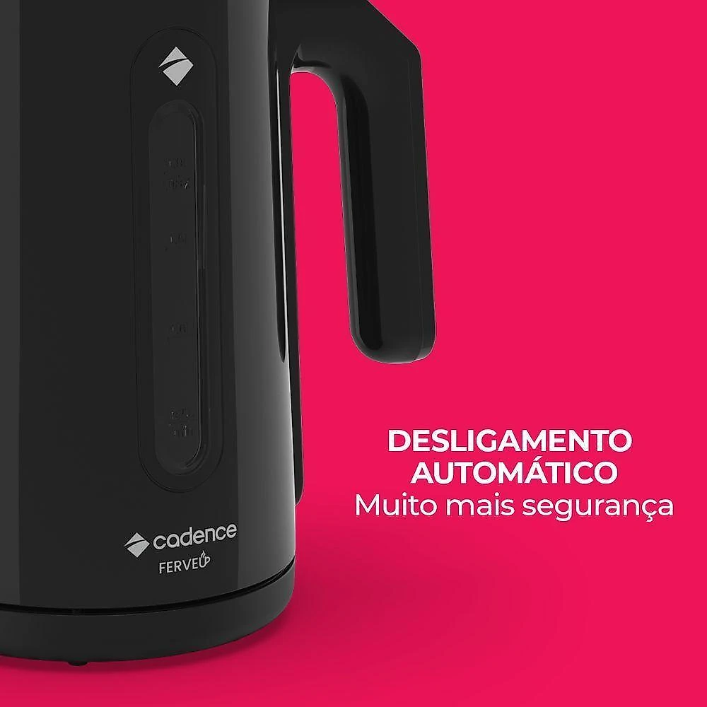 Chaleira elétrica cadence cel390 1,9l 1200w com desligamento automático e luz indicadora 110v
