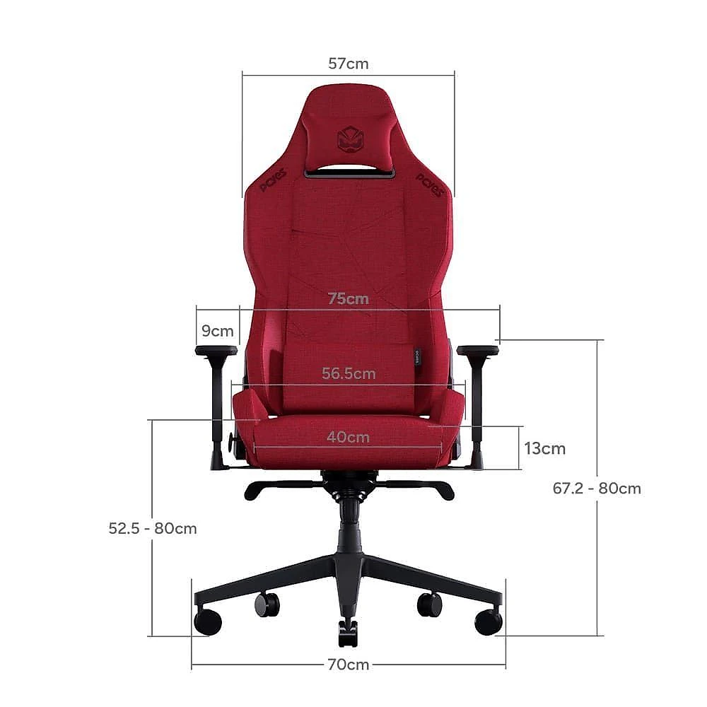 Cadeira Gamer Pcyes Sentinel PCSTL-FB Apoio Cabeça Lombar Vermelho