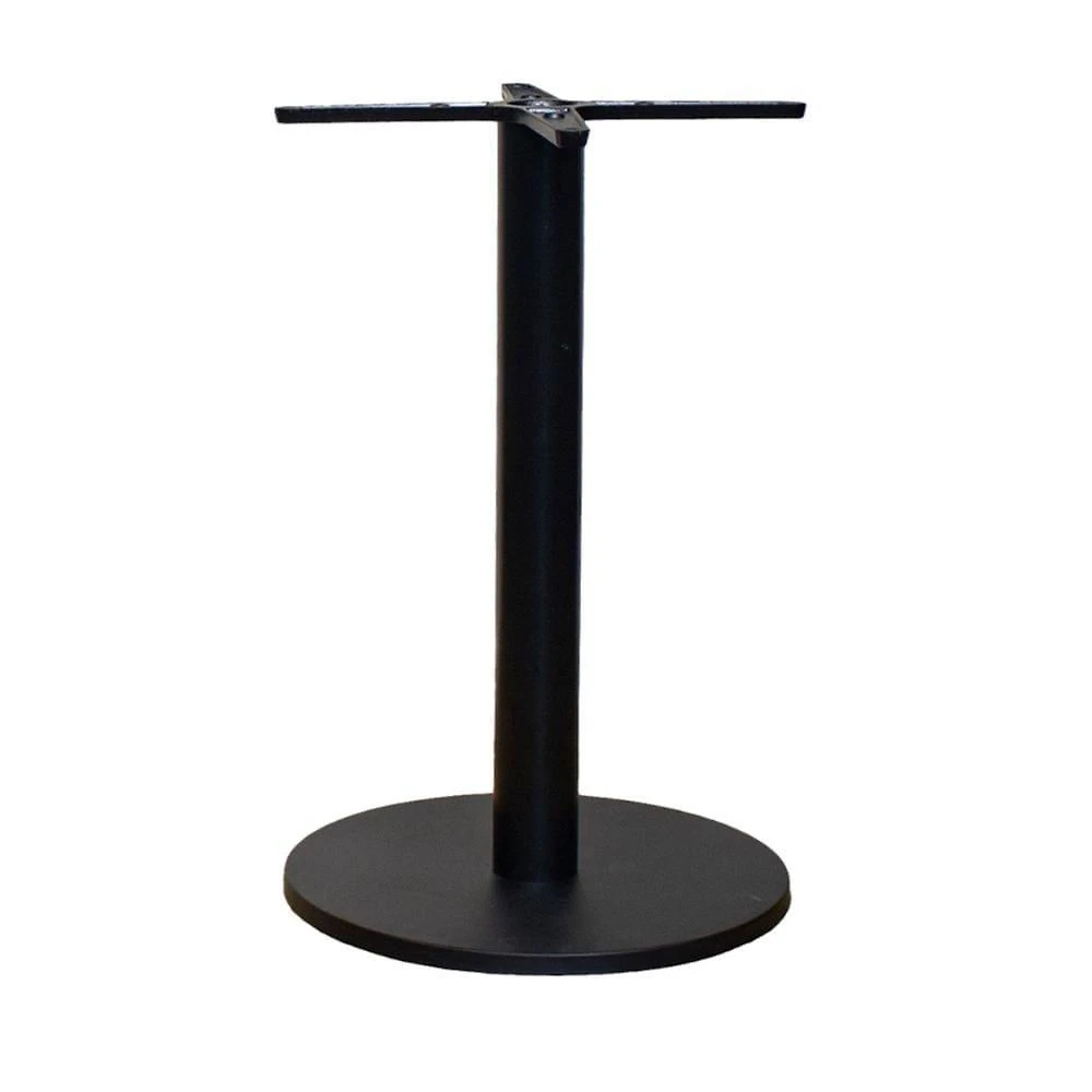 Base De Mesa De Jantar Redonda Pisa Beta Fratini 72 Cm Altura Em Aço Cor Preto Com Disco Redondo