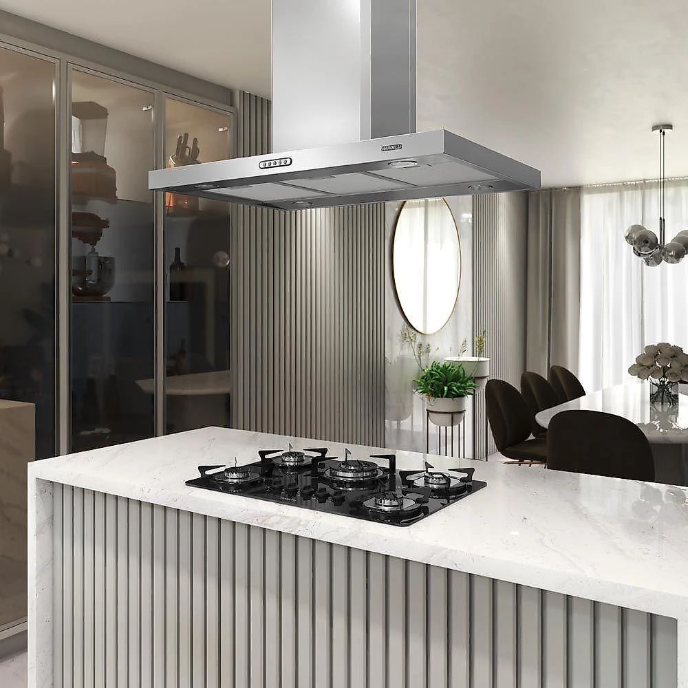 Coifa Ilha Retangular 75Cm 3 Velocidades Inox Inox 220V 220V