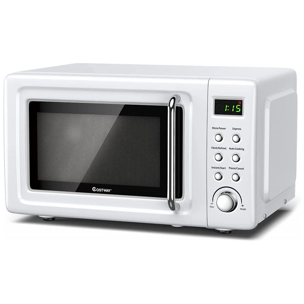 Micro ondas LDAILY Retro de Bancada 19 Litros Multifuncional, 110V 700W, Branco