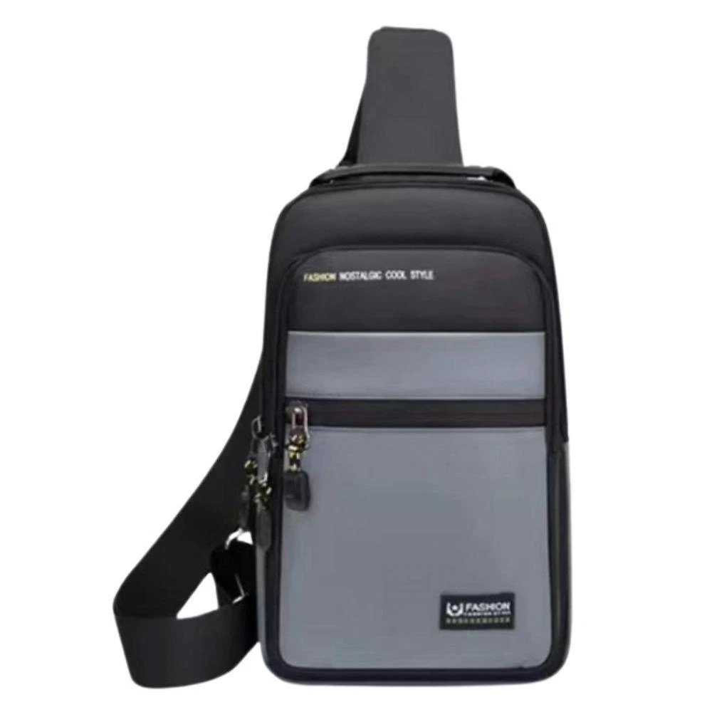 Mochila de Ombro Transversal Oem Rc3-cinza 30x16x9cm Cinza com Entrada Usb e Trava de Código Unissex
