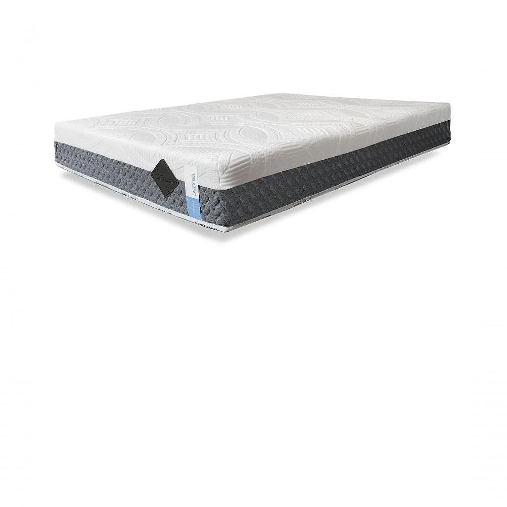 Colchão Natural Gel Articulado Cinza 25cm Opcionais Kit Zen Medida Queen 158x198cm