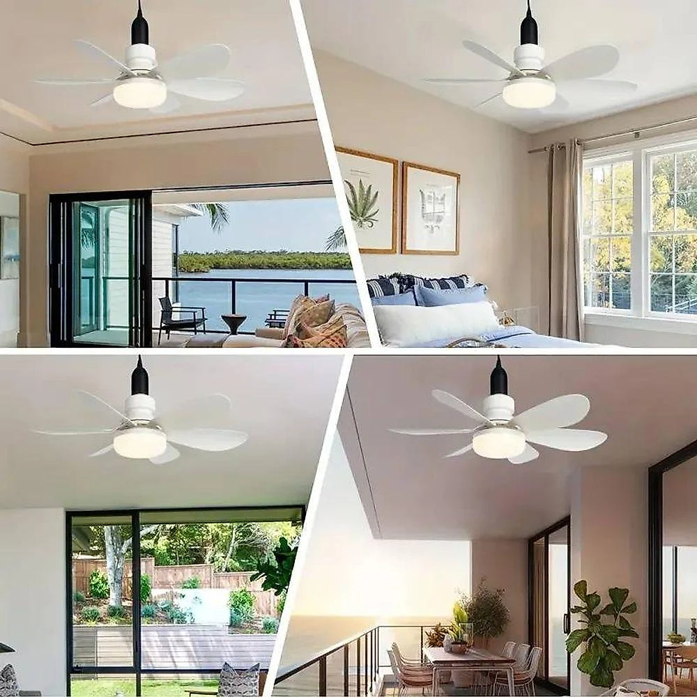 Ventilador de Teto com Lâmpada LED 40W 3 Velocidades Branco Bivolt