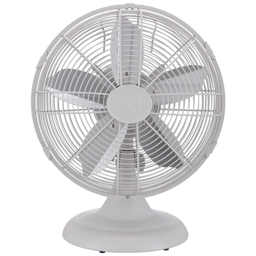 Ventilador de Mesa Retrô com 3 Velocidades, 110V, Good Housekeeping 92602, Branco Fosco