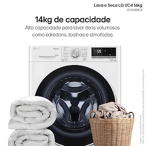 Miniatura Lava e Seca LG 14Kg/8Kg Smart VC4 com Inteligência Artificial AI DD™ CV5014WC4 - Branca 110V