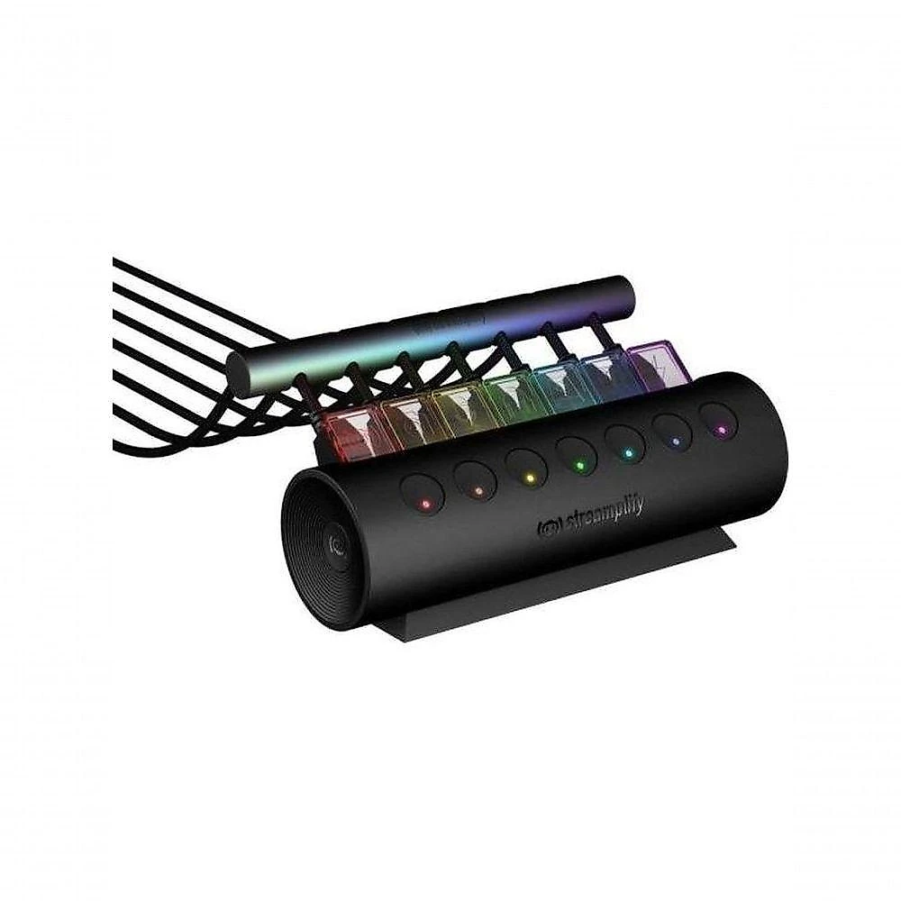 Hub USB Ctrl 7 com 7 Portas USB 3.0 e LED RGB Dinâmico Preto Streamplify