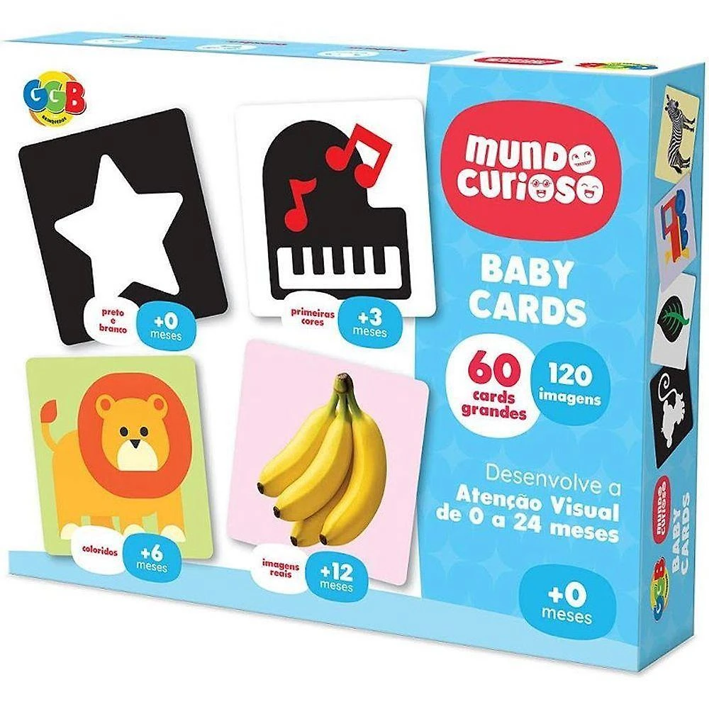 Brinquedo Pedagógico Baby Cards Mundo Curioso 60 Cartões GGB Plast