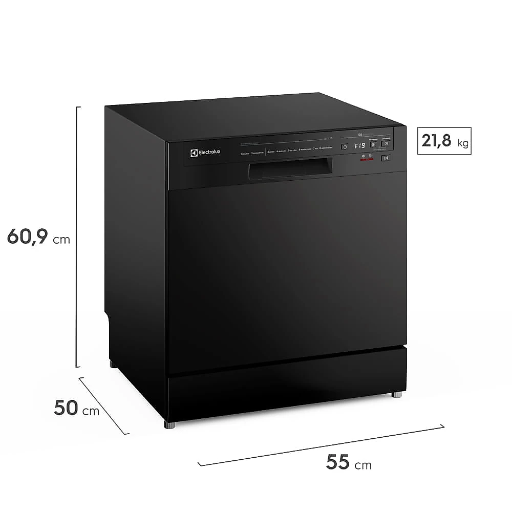 Lava-Louça Electrolux Preta com 8 Serviços, 8 Programas de Lavagem - LP08E 110
