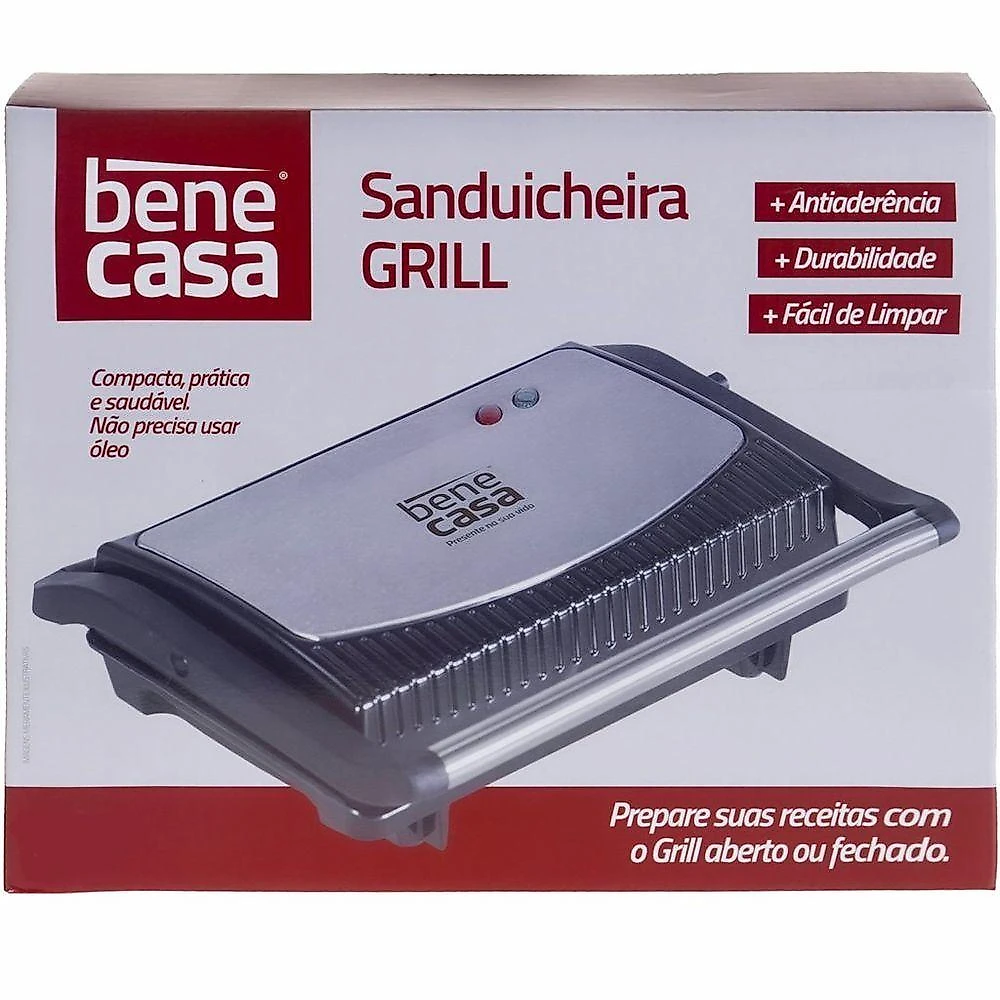 Sanduicheira Bene Casa Bene Casa 730W Alumínio Antiaderente 220V