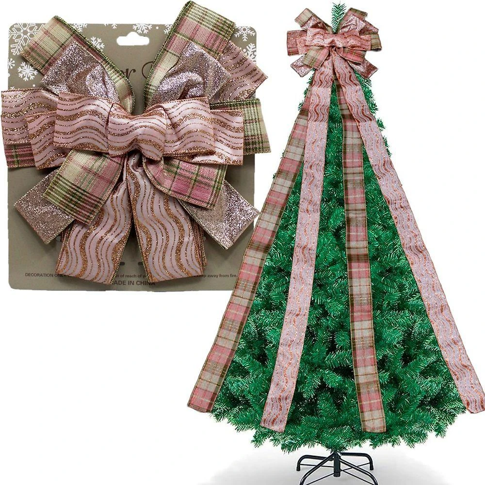 Laço Decorativo Aramado Enfeite Ponteira árvore Natal 140cm