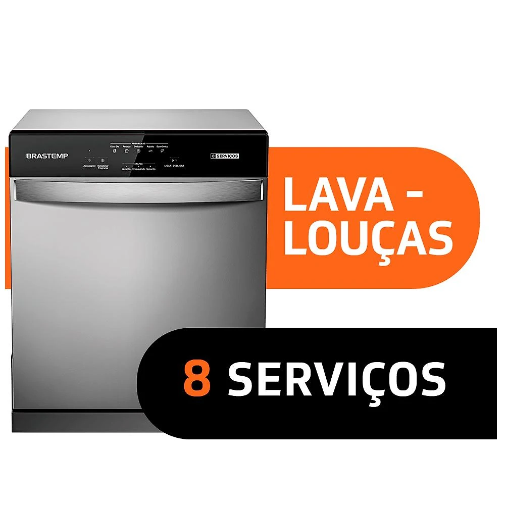 Miniatura Lava Louças Brastemp Cinza Metálico com 08 Serviços e 05 Programas de Lavagem - BLF08B 110