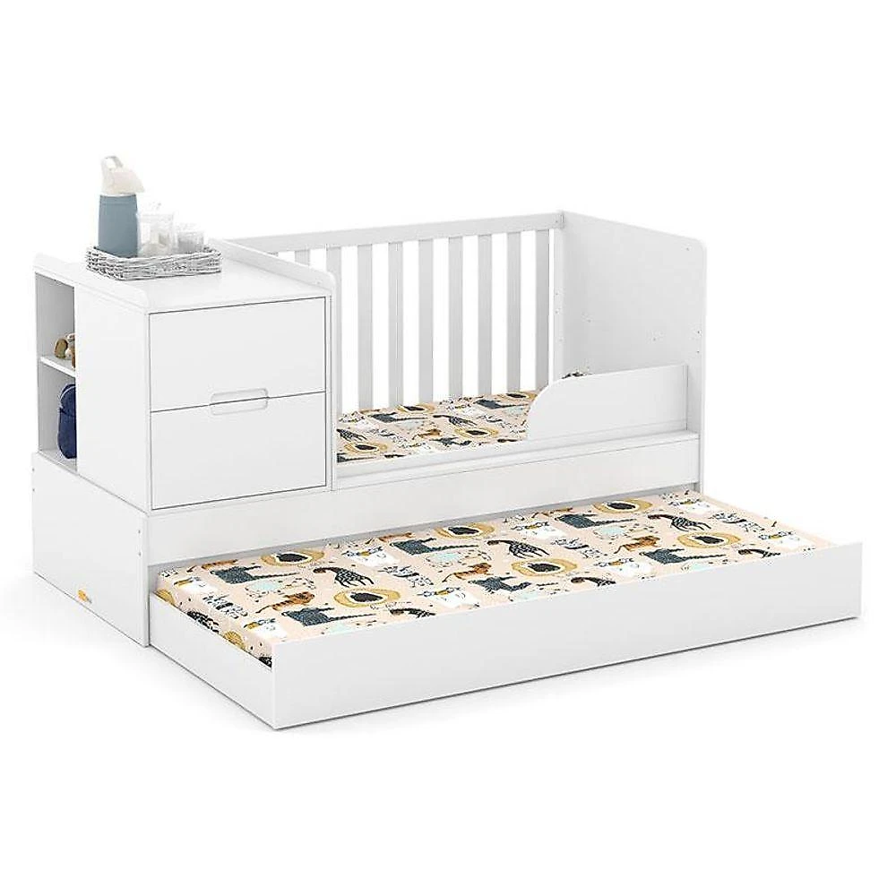 Quarto Bebê Americano 4 Portas Berço Americano Multifuncional Formare Branco Acetinado Matic  Henn
