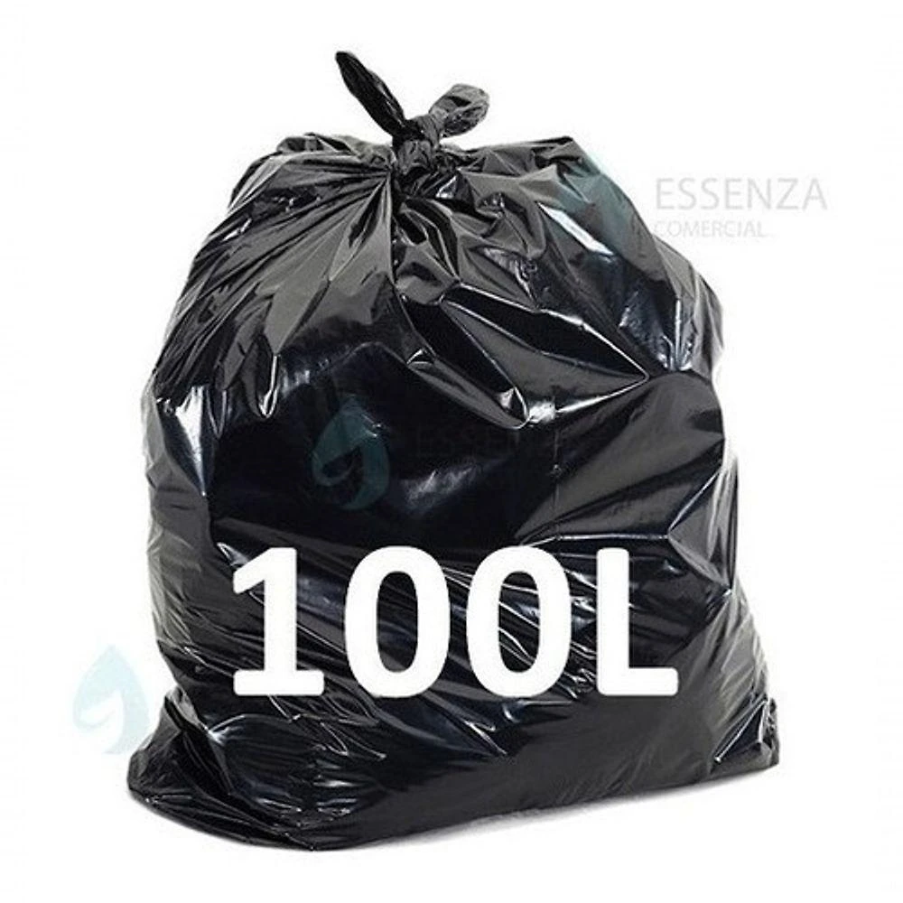 Saco de Lixo 100 Litros Preto 0,10 Pacote com 100 Unidades Higipack