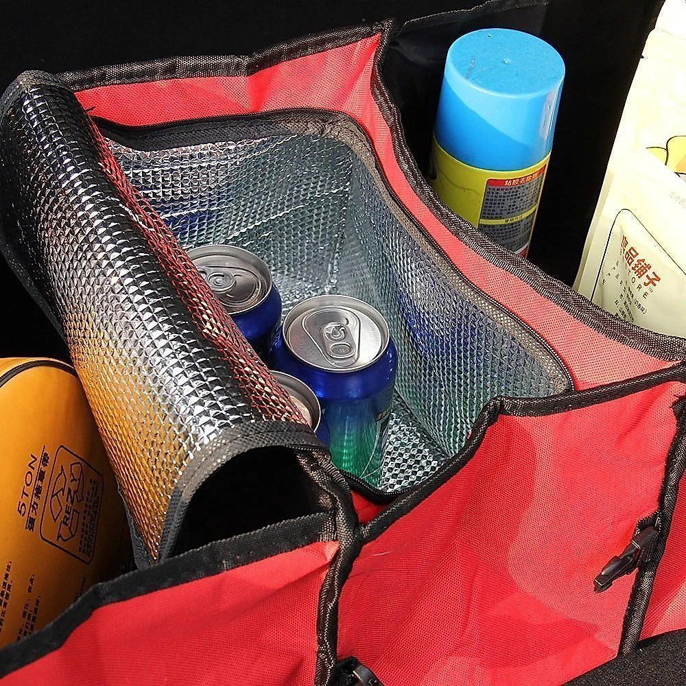 Organizador de Porta Malas para Carro com Cooler 3 Divisorias Tecido Oxford para Compras
