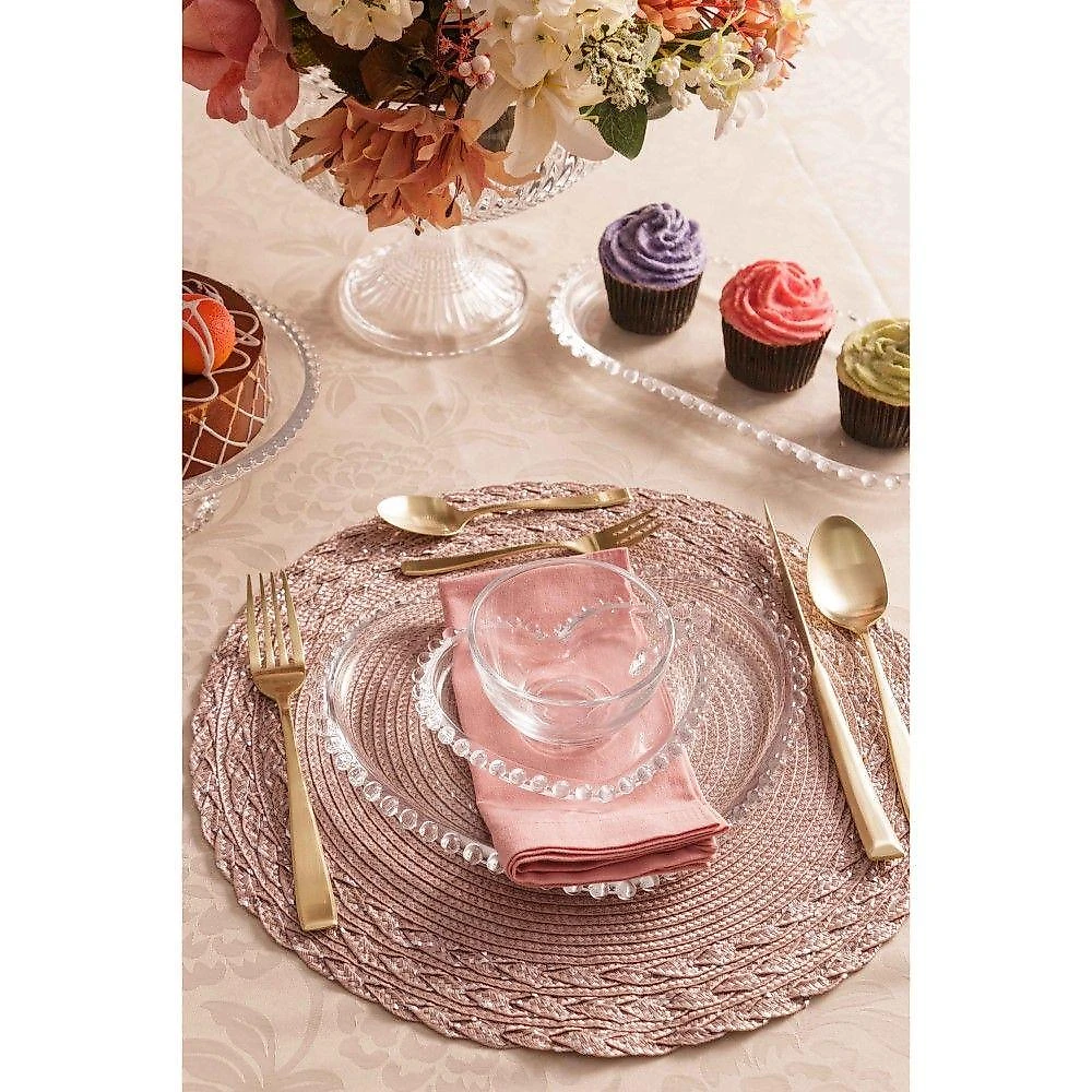 Conjunto 04 Xícaras De Chá De Cristal 180ml Com Pires Coração Pearl Wolff