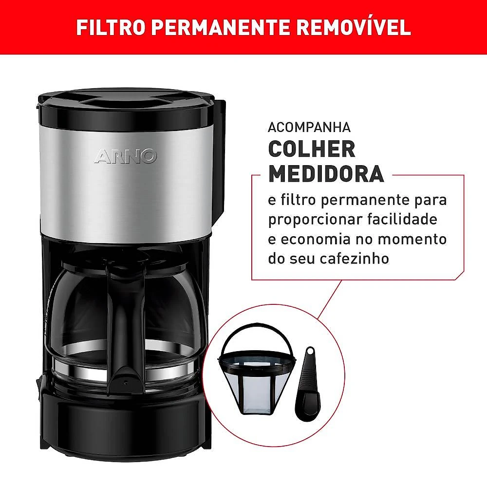 Cafeteira Elétrica Arno Perfectta Inox 0,6L CFPI 127V 127V