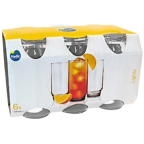 Miniatura Conjunto de Copos Nadir Lights em Vidro 300 ml – 6 Peças