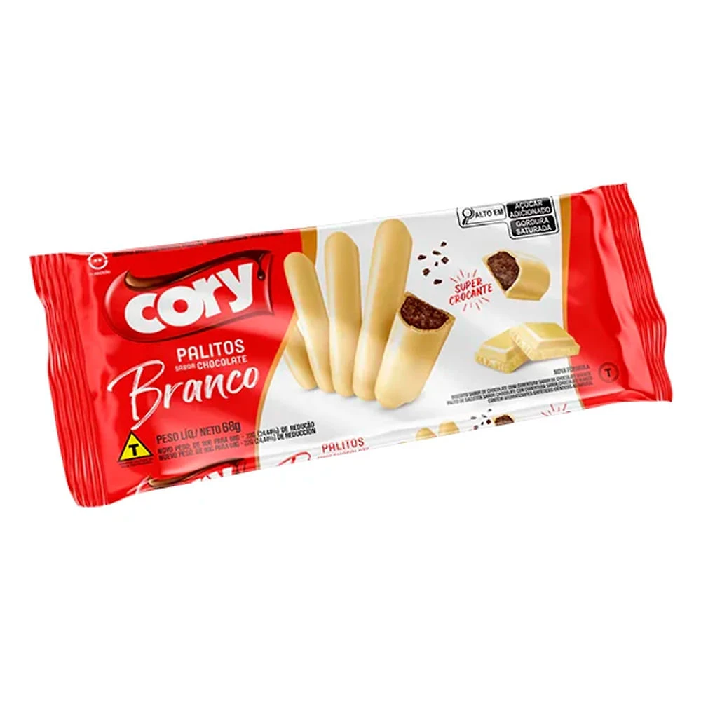 Biscoito Palitos Cory Savor Chocolate Branco 68g
