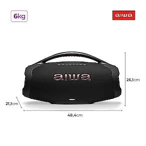 Caixa de Som Portátil Boombox Aiwa AWS-BBS-01-B 200W Bluetooth 5.3 Bateria 30h IP66 Bivolt Preta
