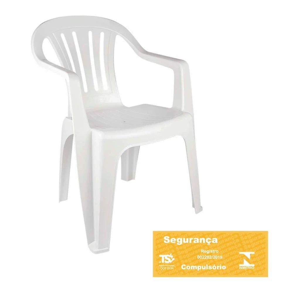 Kit 20 cadeiras poltrona plástica empilhavel reforçada 182kg mor