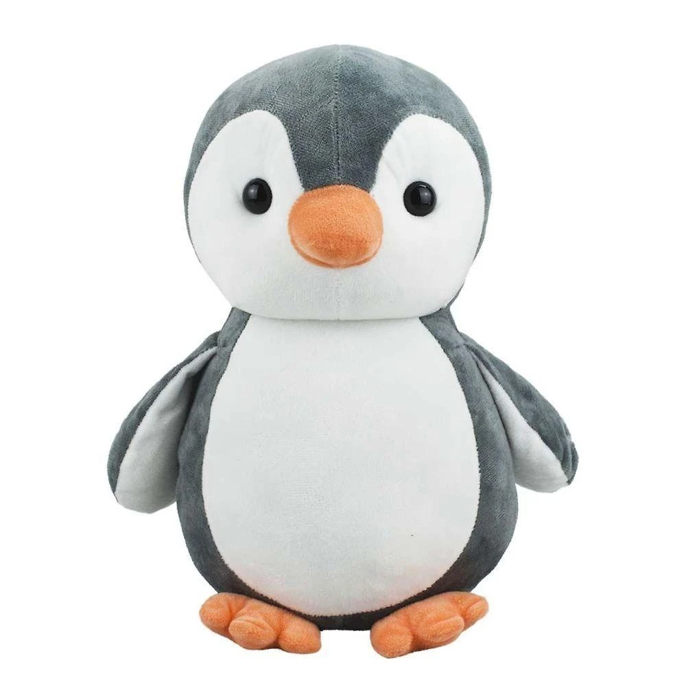 Pelúcia Pinguim Cinza 22cm para Presentear e Decorar com Toque Macio