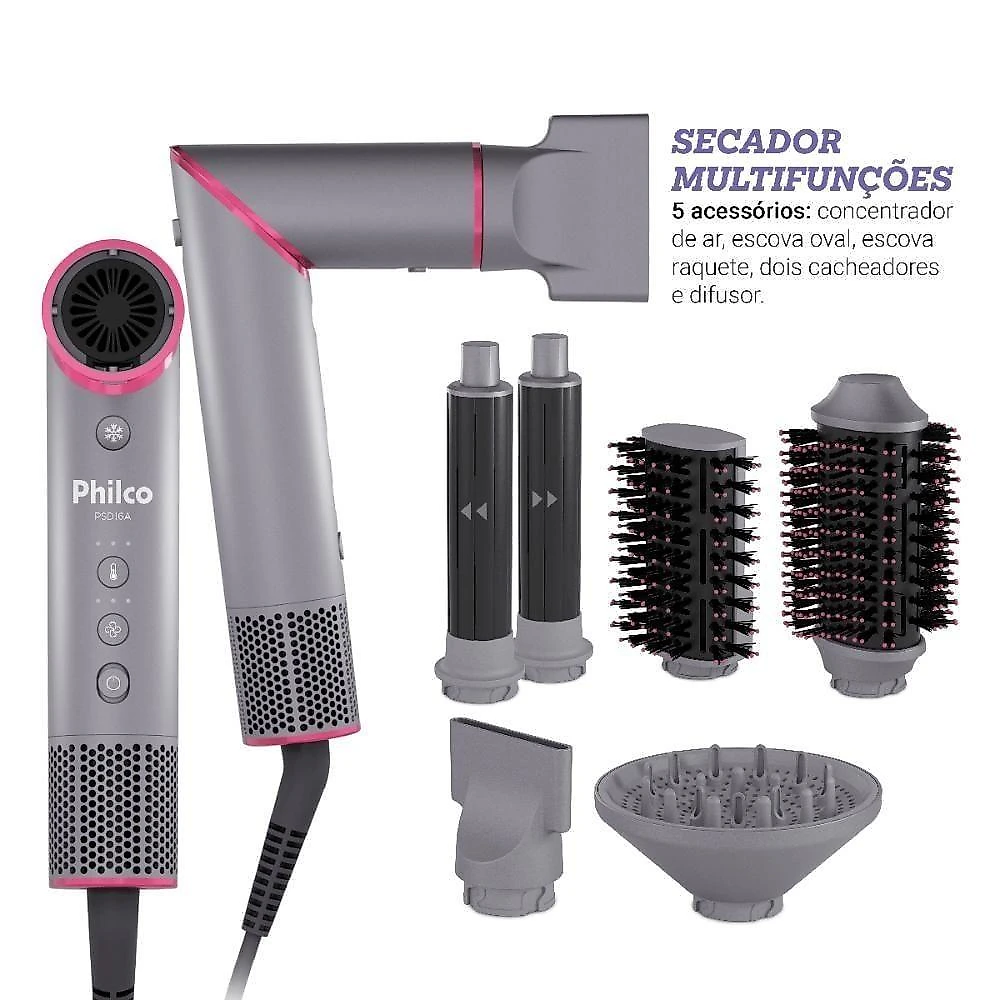 Secador De Cabelos Philco Psd16a 6 Em 1 Seca E Modela 127v