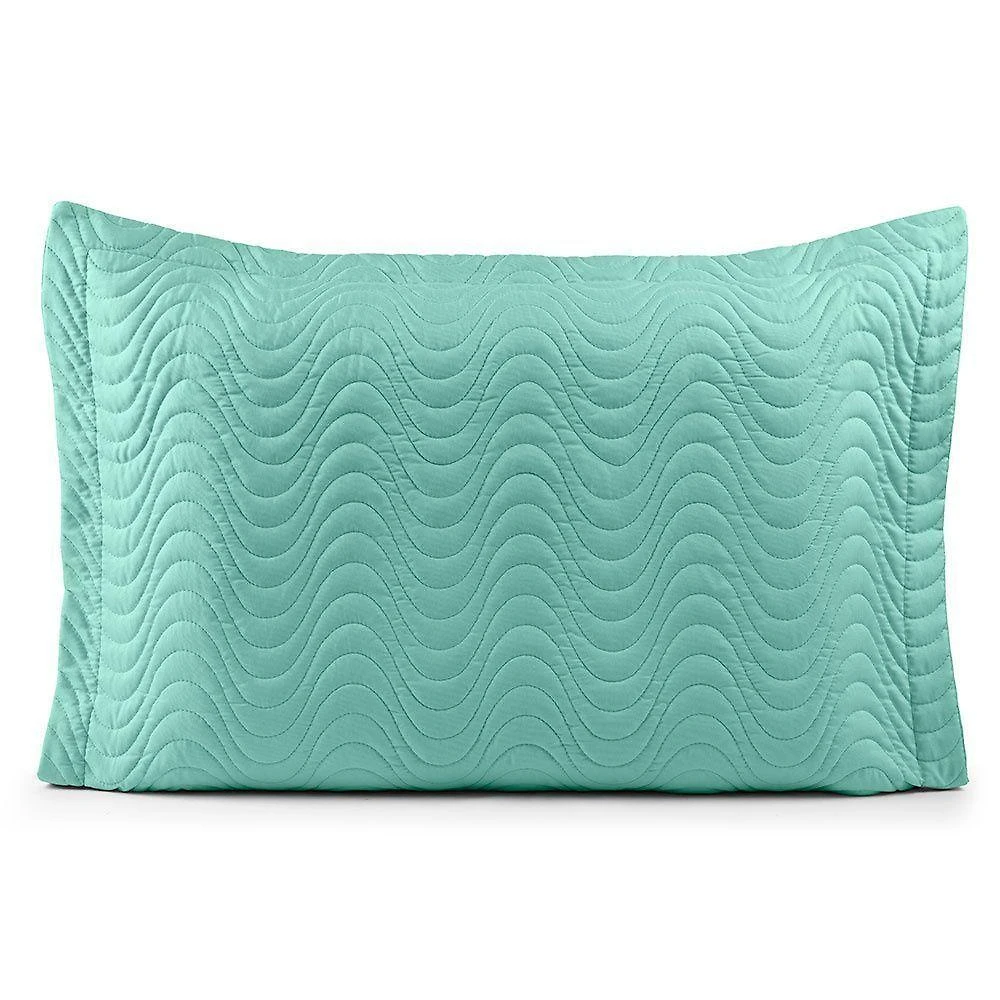 Porta Travesseiro Avulso 70cm X 50cm Com Debrum 1 Peça Laura Matelado Toque 400 Fios 100% Poliéster - Verdetiffany