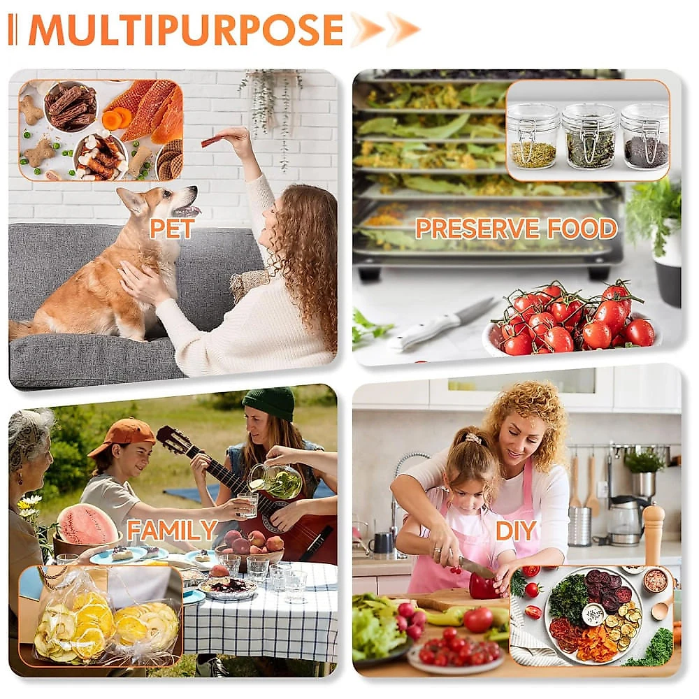 Desidratador de Alimentos SUCISENI Prata 18 Bandejas Inox 1000W Dual Fan 110V