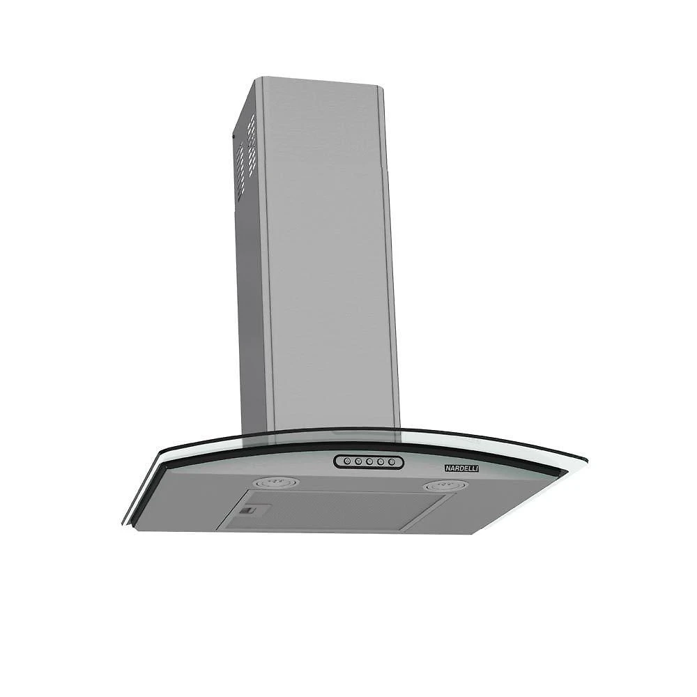 Coifa de Parede Nardelli Vidro Curvo Slim 60cm Inox 3 Velocidades LED 110V