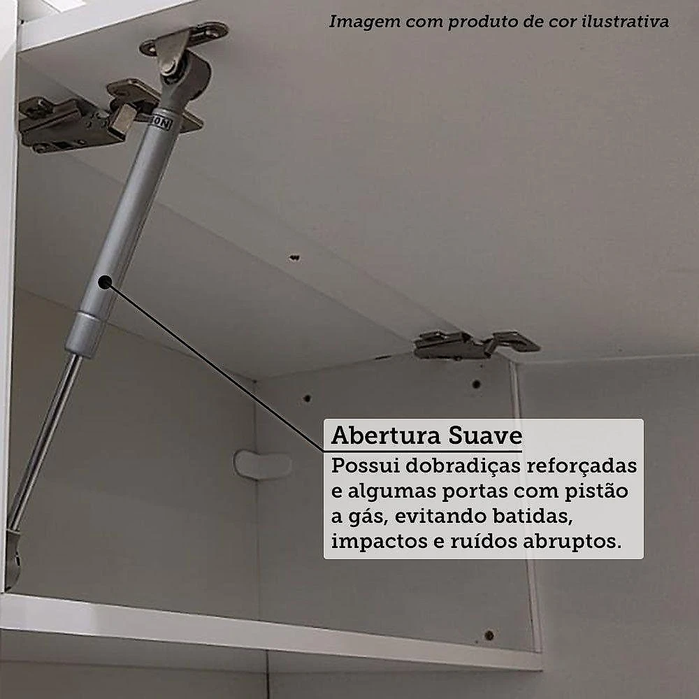 Cozinha Completa 5 Pçs Espaço Micro-ondas E Tampo 270cm Lari Vanilla-connect